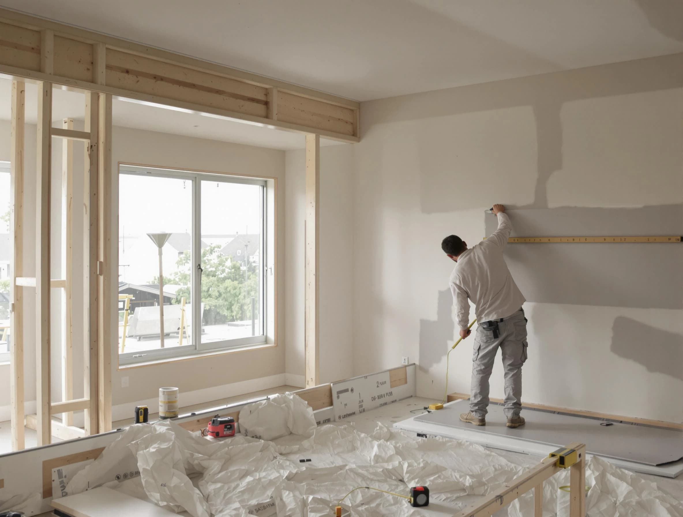 New Franklin House Painters installing new drywall in New Franklin, OH